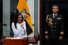 Quito 28 de noviembre 2023. VerÃ³nica Abad Vicepresidenta de la RepÃºblica en Rueda de prensa. API / DANIEL MOLINEROS