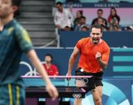 Alberto Miño celebra su victoria en tenis de mesa en los Juegos Olímpicos de París 2024