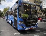 Quito, 05 de enero de 2021. Buses de Transporte Urbano en el sector de La Mariscal.