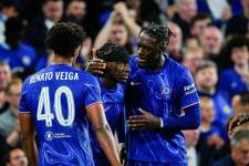 Jugadores del Chelsea celebrando un gol.