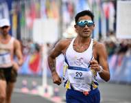 El atleta ecuatoriano, Daniel Pintado, en la prueba de relevos mixtos en los Juegos Olímpicos de París 2024