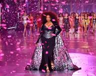 US model Tyra Banks walks the runway during Victoria's Secret Fashion Show at Duggal Greenhouse at the Brooklyn Navy Yard in Brooklyn, New York on October 15, 2024. ANGELA WEISS / AFP