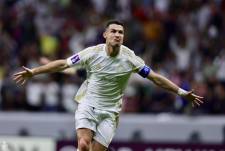 Cristiano Ronaldo celebra uno de sus dos goles contra el Al Gharafa por la Liga de Campeones de Asia