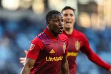 Anderson Julio celebra un gol con el Real Salt Lake de la MLS