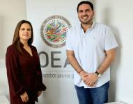 Gina Ochoa, representante de la OEA en Ecuador, y Andrés Fantoni, presidente del Cpccs.