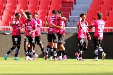 Jugadores de Independiente del Valle celebran el gol de Michael Hoyos por la semifinal de la Copa Ecuador