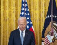 El presidente estadounidense, Joe Biden, durante una ceremonia de Medalla de Honor en el Salón Este de la Casa Blanca, en Washington.