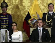 Fotografía del 23 de noviembre de 2023, cuando el presidente de Ecuador, Daniel Noboa, y la vicepresidenta, Verónica Abad, asumieron sus cargos.