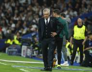 Carlo Ancelotti, entrenador del Real Madrid, durante el partido ante el Milan de la Champions League