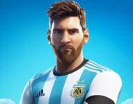 Una simulación de cómo podría verse un skin de Leo Messi en Fortnite