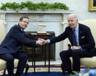 Fotografía del presidente de Estados Unidos, Joe Biden, y su homólogo israelí, Isaac Herzog.