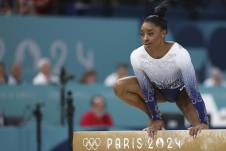 La gimnasta estadounidense Simone Biles en una de sus participaciones.