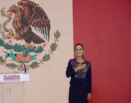 La candidata oficialista a la presidencia de México, Claudia Sheinbaum, habla durante una conferencia de prensa en la Ciudad de México.