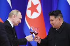 Fotografía del 19 de junio de 2024 de un encuentro entre el presidente ruso, Vladimir Putin, y el líder norcoreano, Kim Jong-un.