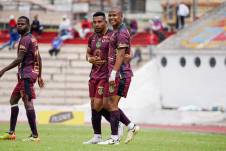 Mathías Acuña celebra un gol con Mushuc Runa