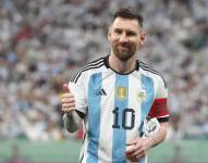 Lionel Messi con los colores de la Selección argentina.