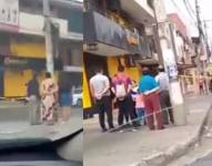 Imagen de cinta policial amarilla desplegada en una esquina del sur de Guayaquil, cerca del Complejo Judicial Valdivia.