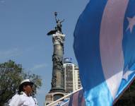 Imagen de la Columna de los Próceres del 9 de octubre de 1820. Este monumento se encuentra en el Parque Centenario, en el centro de Guayaquil.