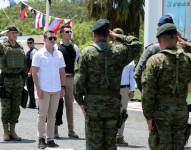 Daniel Noboa durante un evento del Bloque de Seguridad el 23 de febrero de 2024.