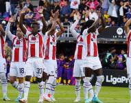 Jugadores de Liga de Quito celebrando.