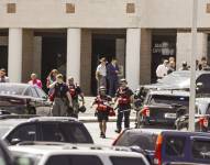 Agentes de policía en la escena del tiroteo reportado en Apalachee High School en Winder, Georgia, EE. UU., el 4 de septiembre de 2024.