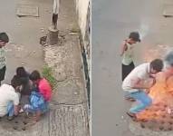 Niños causan una explosión al encender petardos sobre una tubería de gas sin saberlo