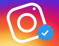 Icono de Instagram con el check azul