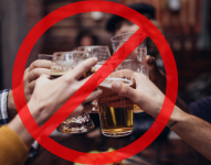 Imagen referencial de prohibición de consumir bebidas alcohólicas.