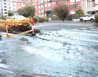 Fuga de agua en la González Suárez