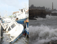 Buques pesqueros afectados las fuertes corrientes causadas por el Huracán Beryl