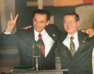 Fotografía de Jamil Mahuad y Alberto Fujimori.