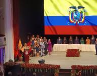 Imagen del auditorio del Teatro Nacional Sucre, lugar donde se desarrolla la sesión solemne por los 490 años de la Fundación de Quito.