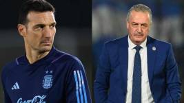 El entrenador de Argentina, Lionel Scaloni y el director técnico de Gustavo Alfaro