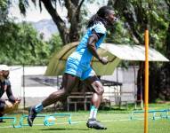 Ricardo Adé en un entrenamiento de Liga de Quito