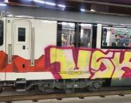 El uno de los trenes del Metro fue grafiteado.