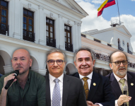 Ministro de Agricultura, Danilo Palacios; ministro de Defensa, Giancarlo Loffredo; ministro de Energía, Antonio Gonçalves; ministro de Salud, Manuel Naranjo; ministro de Vivienda, Humberto Plaza y ministro de Gobierno, Michele Sensi Contugi.