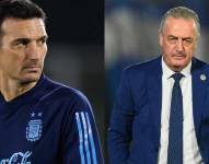 El entrenador de Argentina, Lionel Scaloni y el director técnico de Gustavo Alfaro