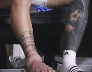 Imagen del tobillo derecho de Messi.