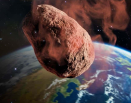 Imagen referencial de asteroide acercándose a la Tierra.