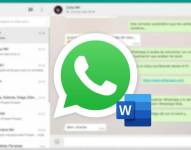 En la imagen se ve la fusión entre Whatsapp y Word.