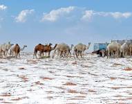 La sorprendente nevada en el desierto de Al-Jawf fue producto de un inusual fenómeno.