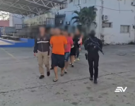 Foto de la banda criminal detenida que extorsionaba a agentes de tránsito de Babahoyo.