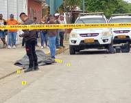 Imagen del asesinato cometido la mañana de este viernes 12 de julio en el este de Machala.