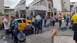 La discusión pasó a los golpes luego que el hombre le quitó la gorra a uno de los vigilantes, lo agarró de la cabeza y lo empujó hacia a la acera.