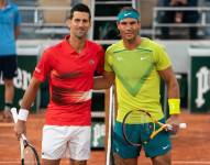 Novak Djokovic y Rafael Nadal en Roland Garros 2022