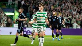 Jugadores del Celtic celebrando el triunfo.