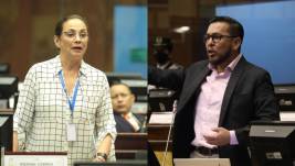 Pierina Correa y Blasco Luna en el Pleno de la Asamblea Nacional.