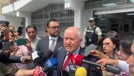 El juez Torres dio una rueda de prensa en la Fiscalía Provincial de Pichincha.