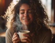 Imagen referencial de mujer disfrutando de una taza de café.