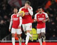 Jugadores del Arsenal lamentando la derrota.